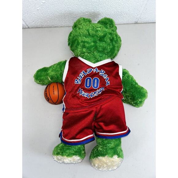 Vintage Build A Bear NBA 1 Green Frog‎ With Ball 19" Basketball Plush Toy Outfit - Picture 3 of 14